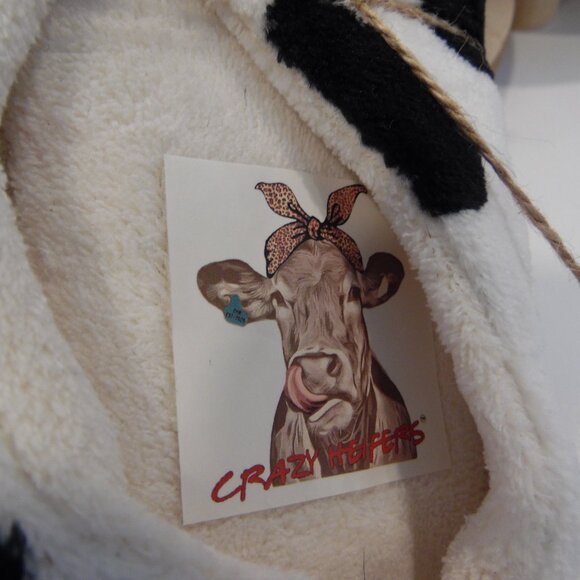 Crazy Heifers Cozy Adult Size Cow Patterned Slippers Size XXL=Fits 8.8-9.5 - Picture 2 of 7